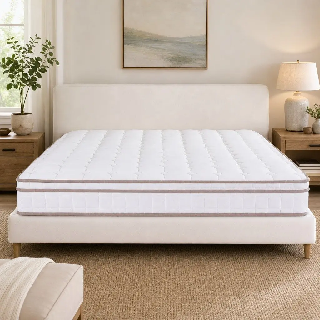 Queen Mattress 20cm Firm Pocket Spring Bed for Bedroom White