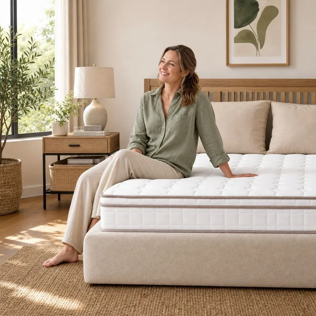 Queen Mattress 20cm Firm Pocket Spring Bed for Bedroom White