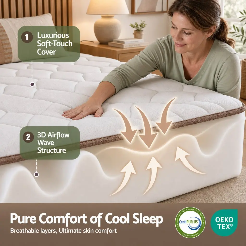 Queen Mattress 20cm Firm Pocket Spring Bed for Bedroom White
