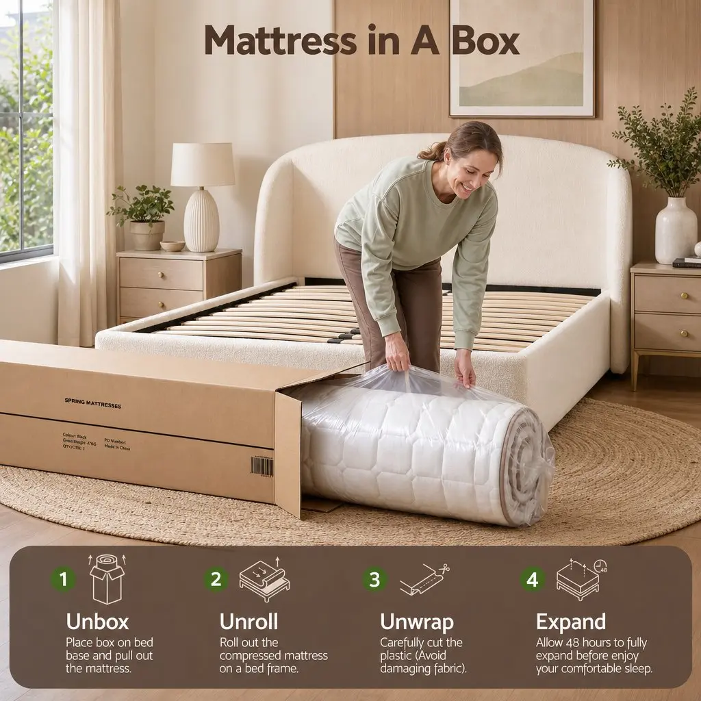 Queen Mattress 20cm Firm Pocket Spring Bed for Bedroom White