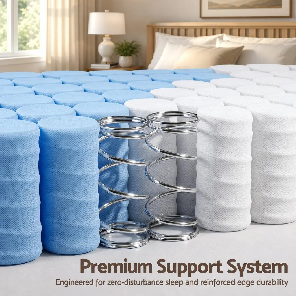 Single Mattress Euro Top 20cm Firm Pocket Spring White Bedroom Guest Room
