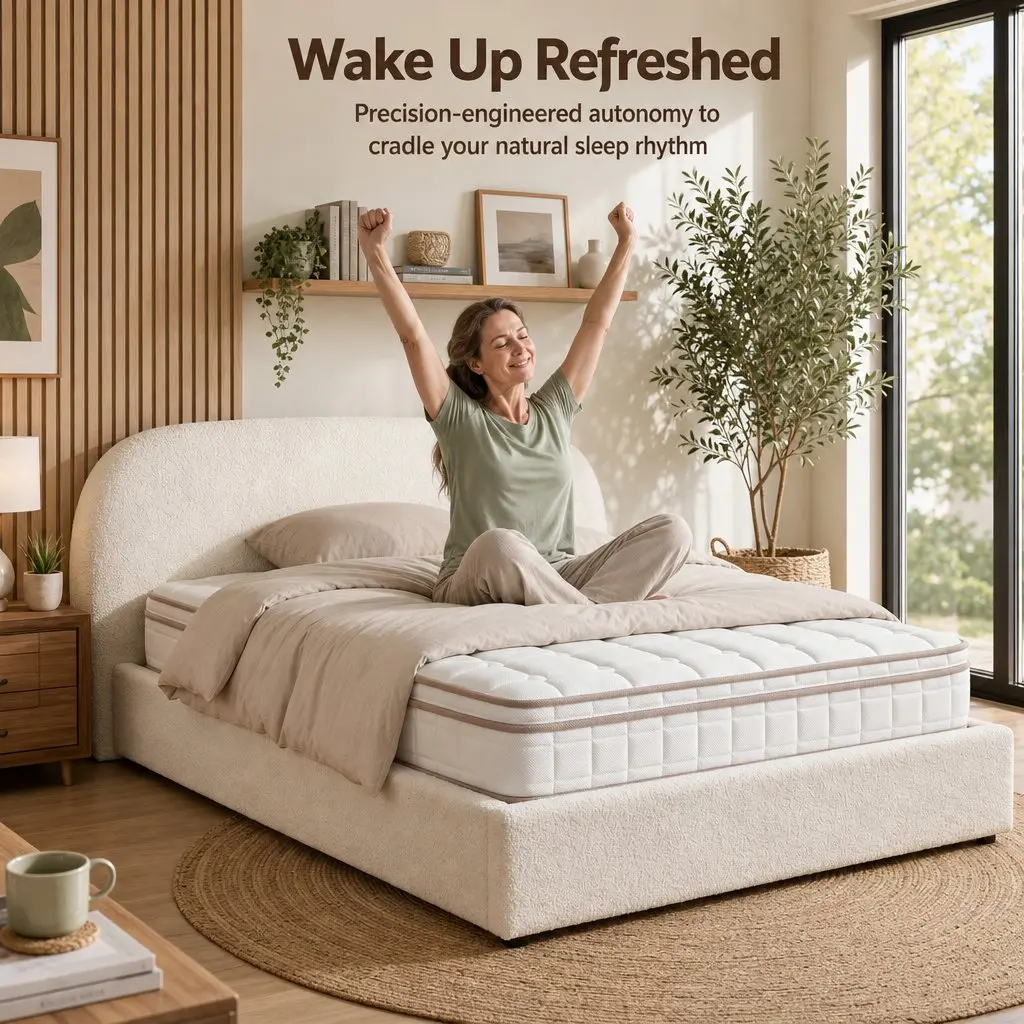 Single Mattress Euro Top 20cm Firm Pocket Spring White Bedroom Guest Room