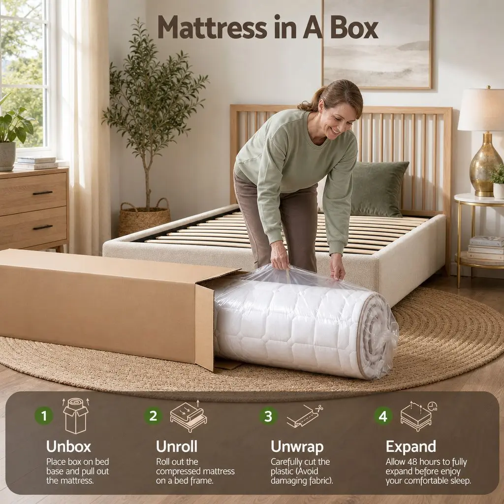 Single Mattress Euro Top 20cm Firm Pocket Spring White Bedroom Guest Room