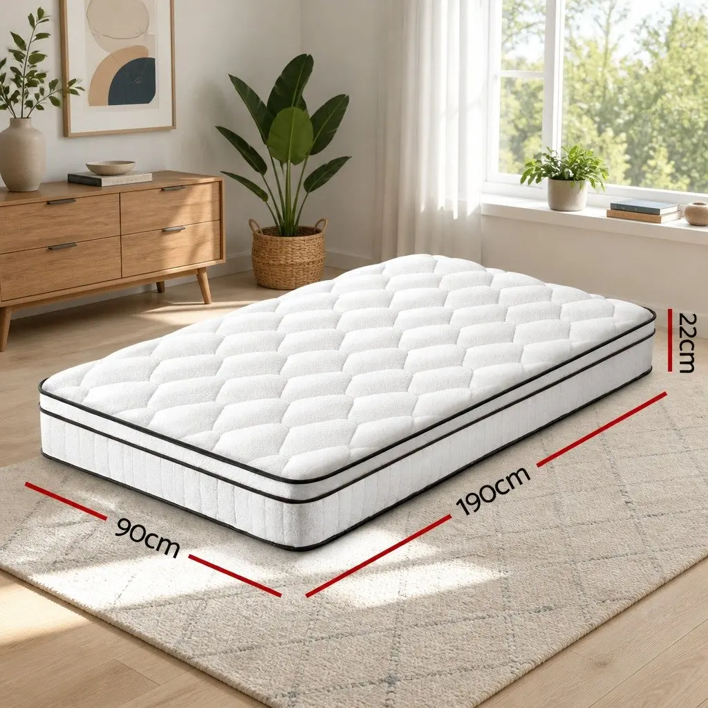 22cm Medium Firm Single Mattress