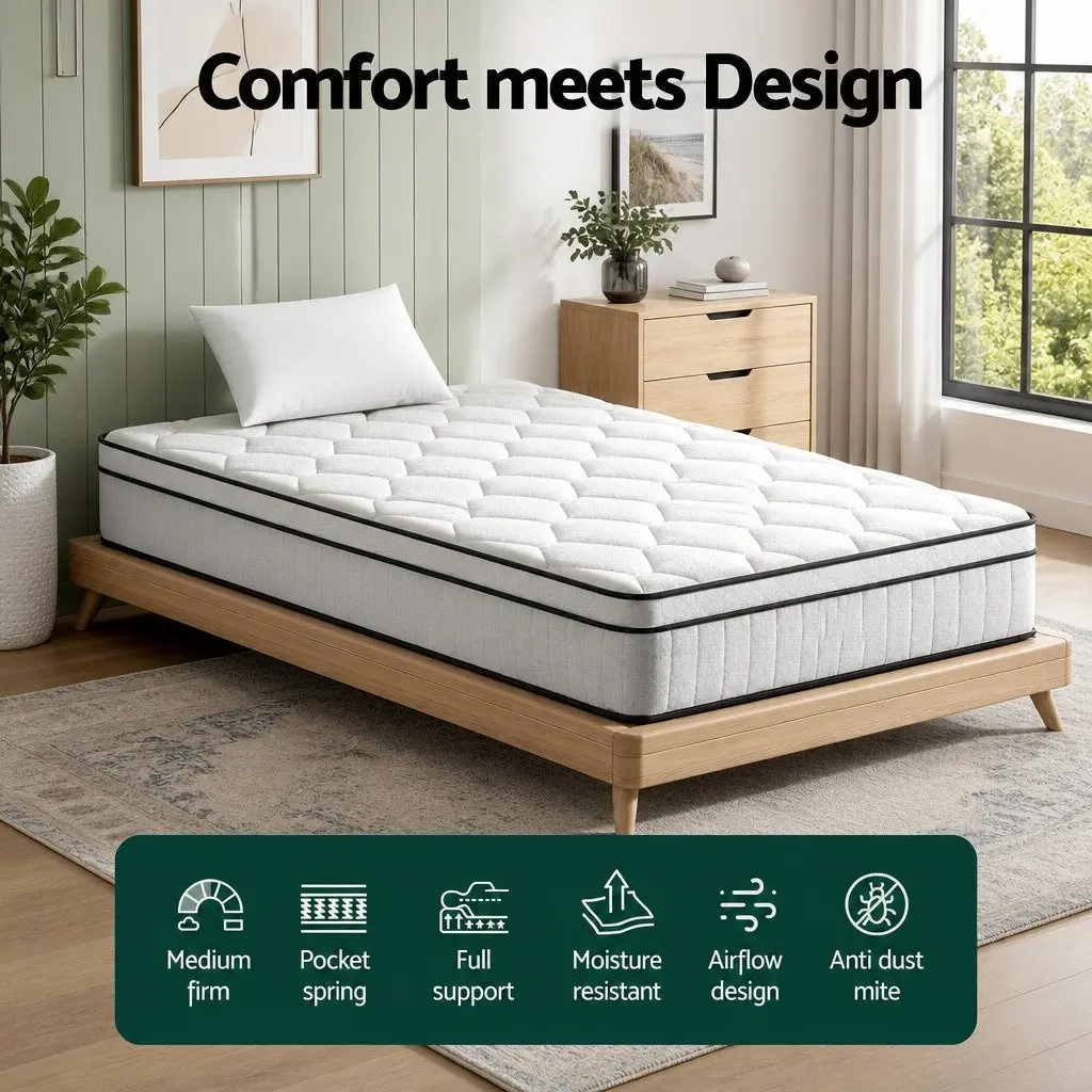 22cm Medium Firm Single Mattress