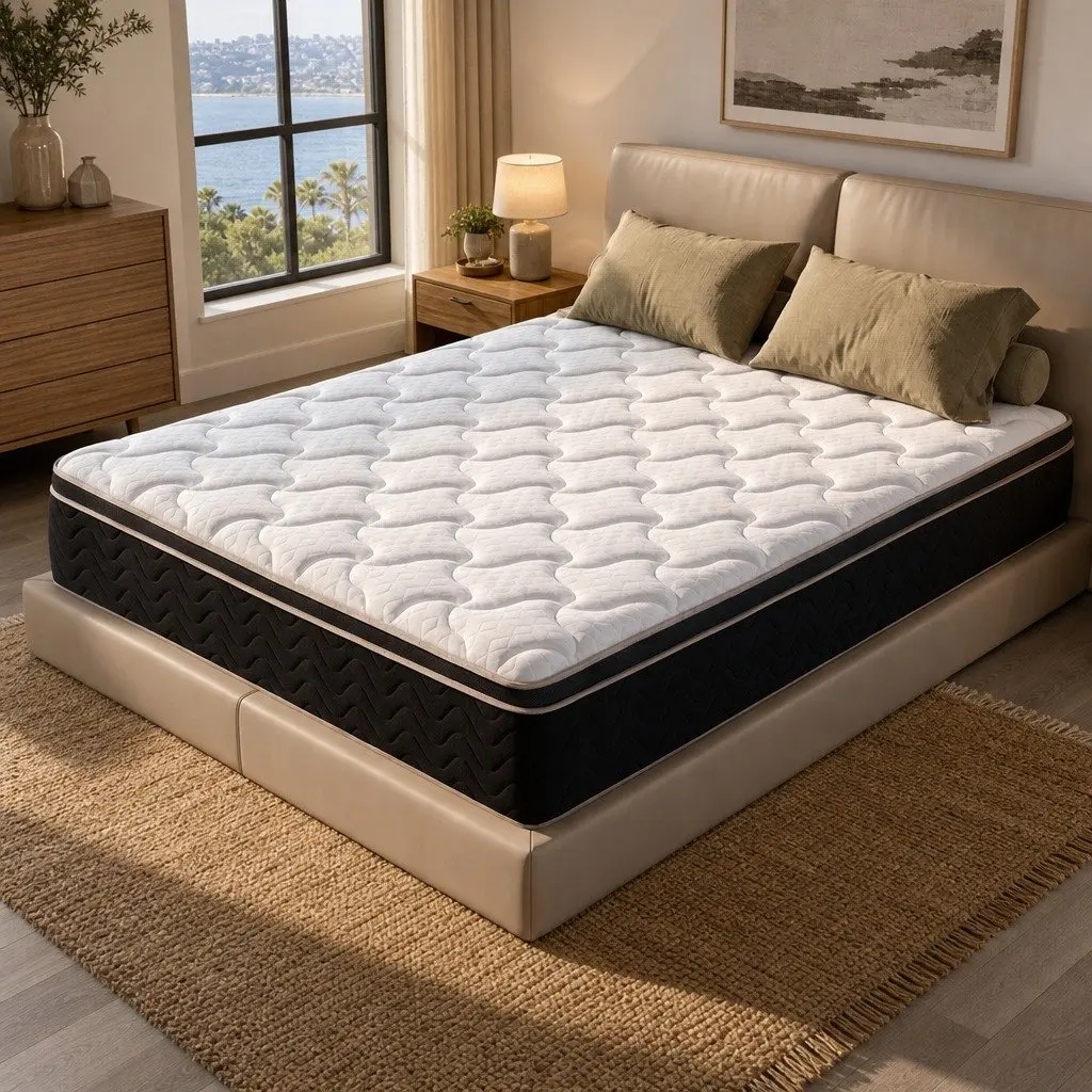 King Size Mattress 35cm Firm Pocket Spring Copper Memory Foam Euro Top Sleep