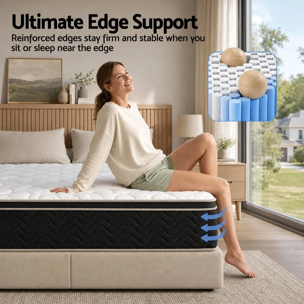 King Size Mattress 35cm Firm Pocket Spring Copper Memory Foam Euro Top Sleep