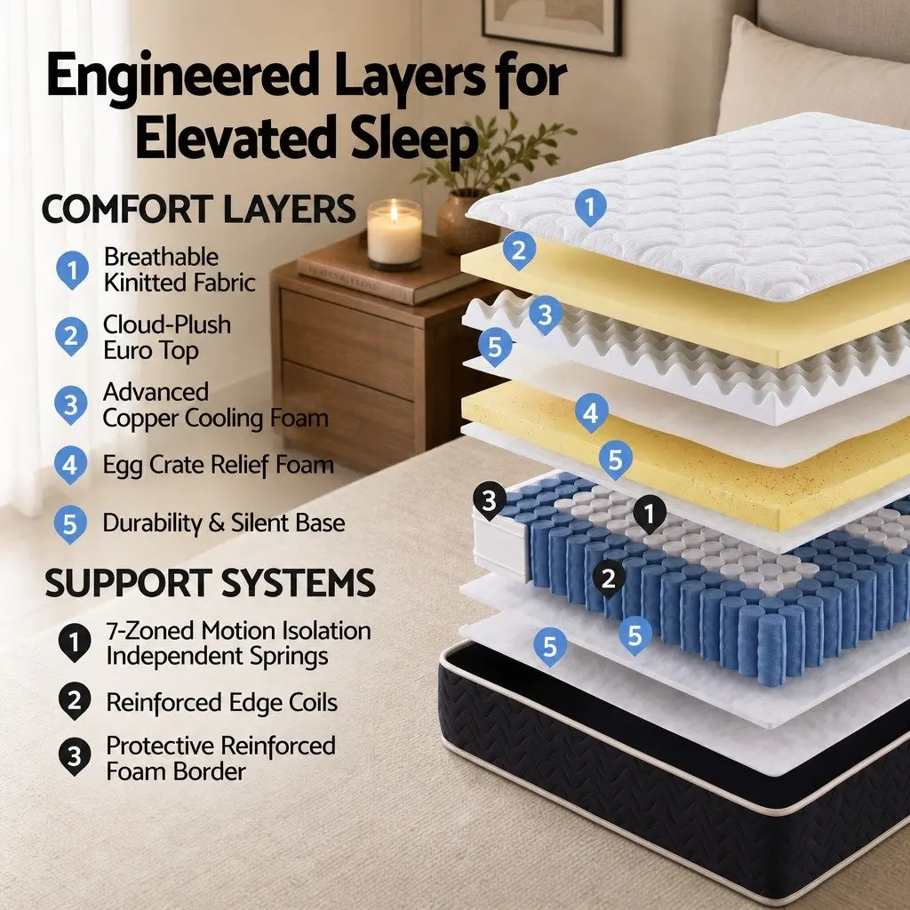 King Single Mattress with Copper Foam
