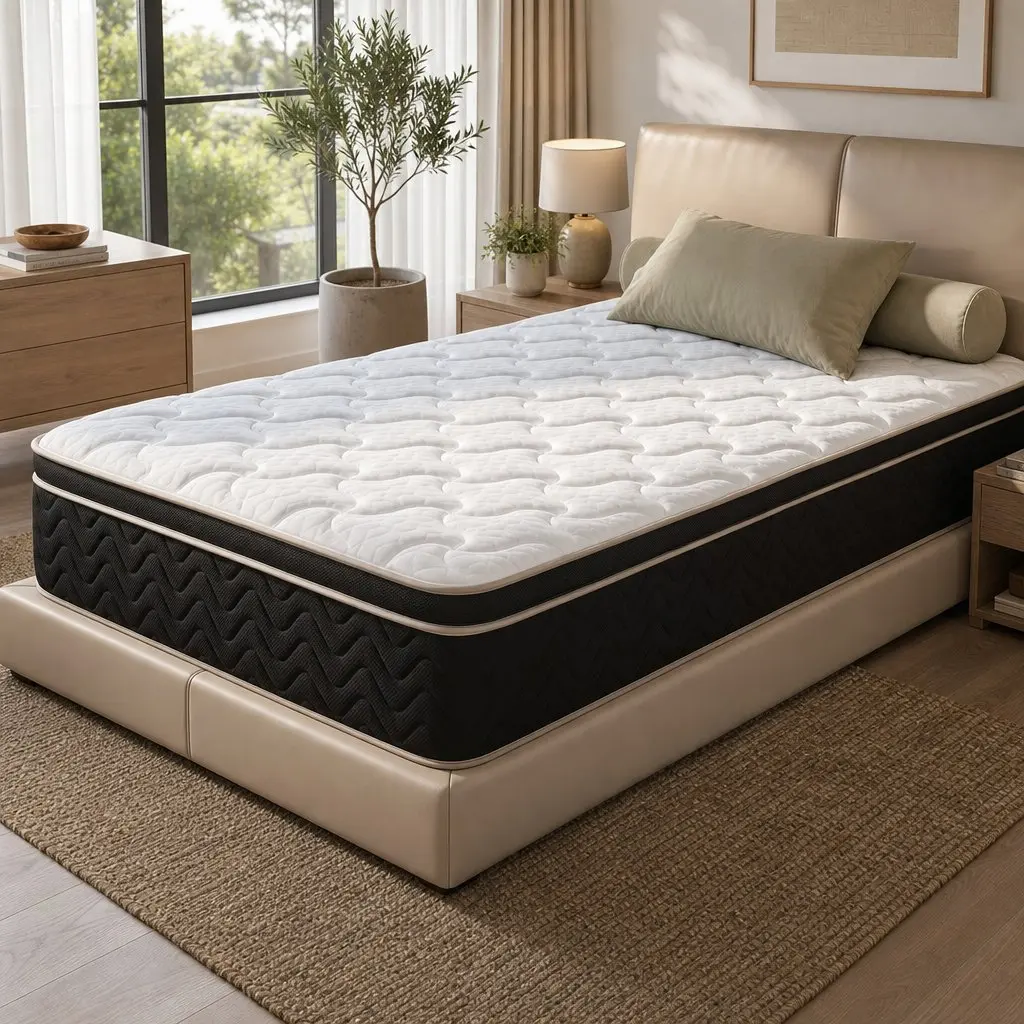 Single Mattress Bedroom 35cm Firm Pocket Spring Euro Top Memory Foam Edge Support