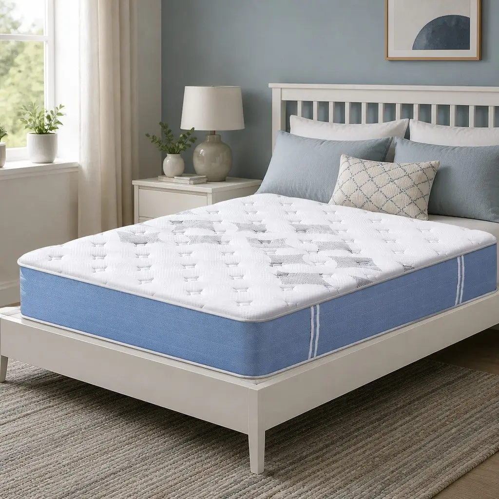Double Mattress 25cm Pocket Spring Euro Top Medium Firm Breathable Bamboo Fibre