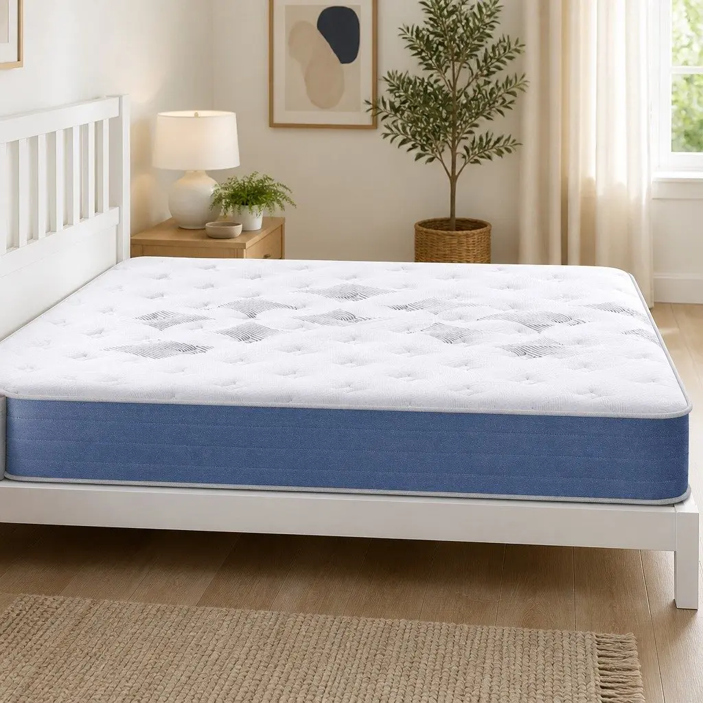 Double Mattress 25cm Pocket Spring Euro Top Medium Firm Breathable Bamboo Fibre