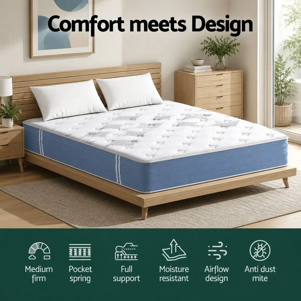 25cm King Size Mattress with Bamboo Euro Top