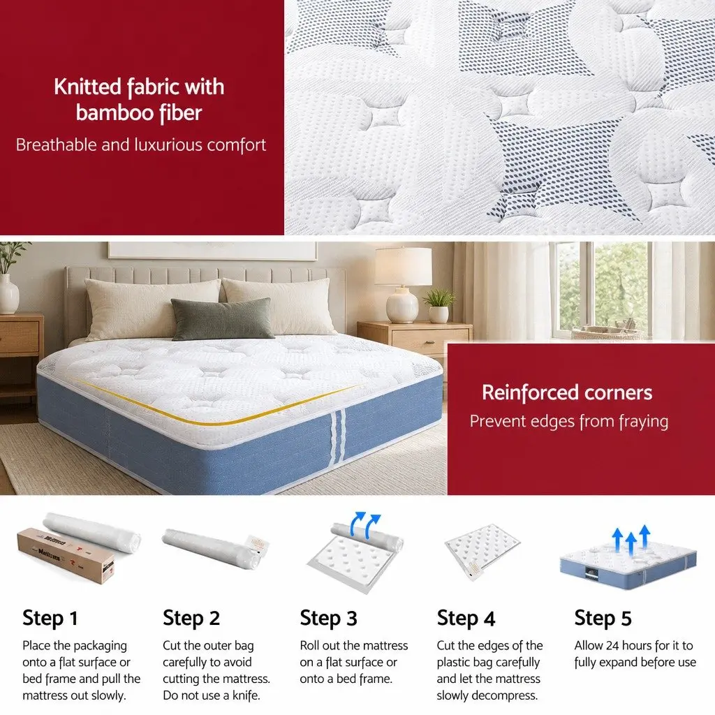 Queen Mattress 25cm Pocket Spring