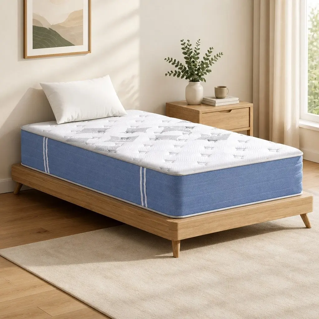25cm Single Mattress Pocket Spring Euro Top Medium Firm Breathable Bamboo Fibre