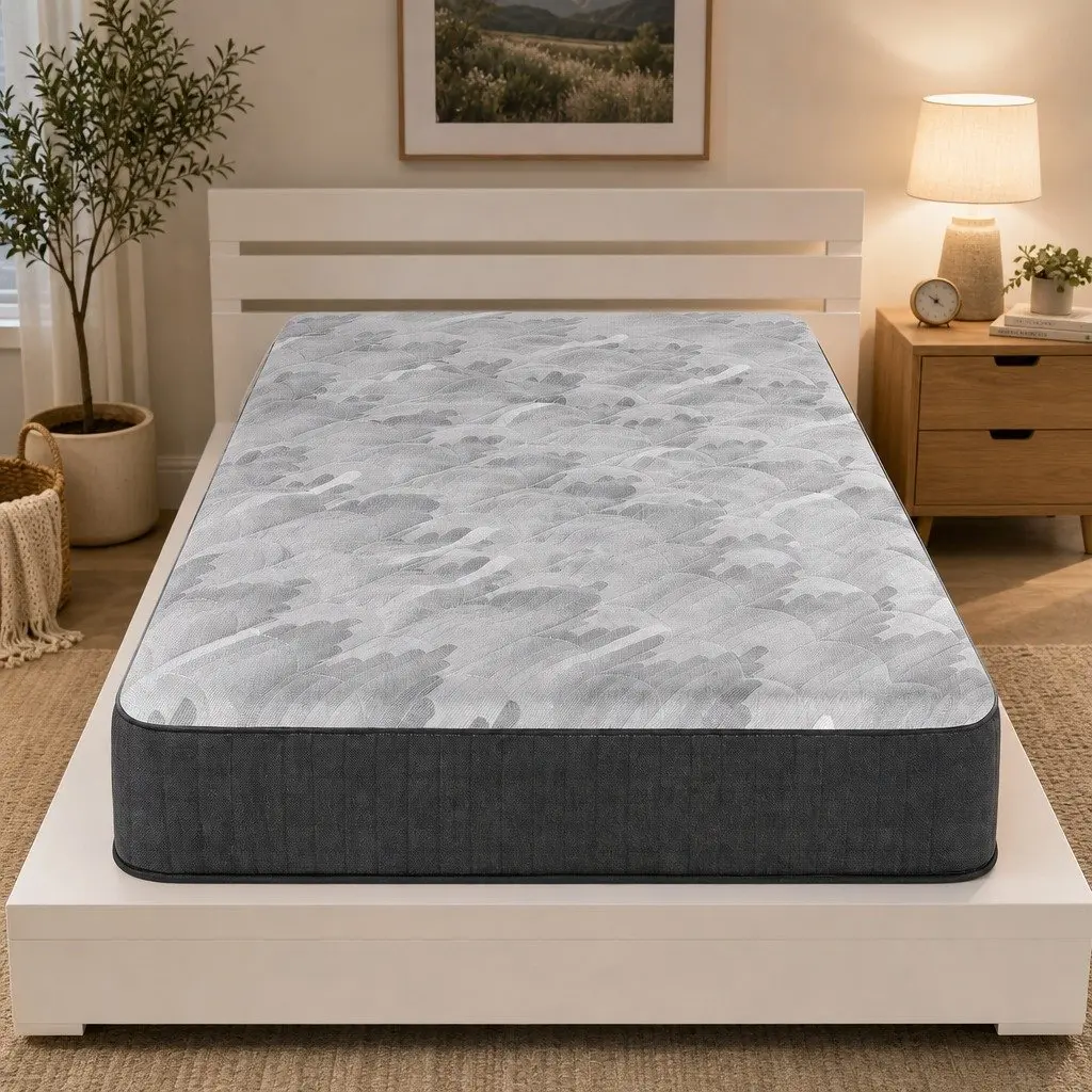 Single Mattress 30cm Pocket Spring Firm 5-Zone Support Breathable Fabric Grey