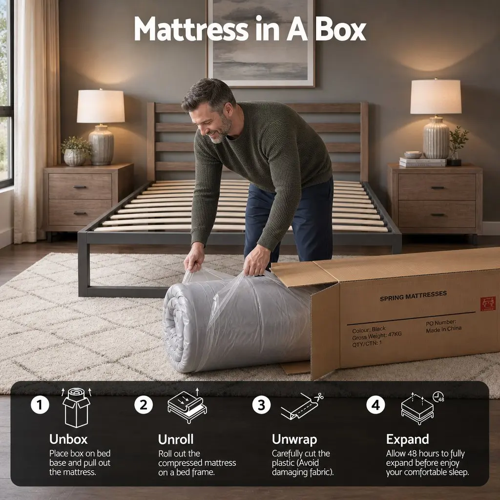 Single Mattress 30cm Pocket Spring Firm 5-Zone Support Breathable Fabric Grey