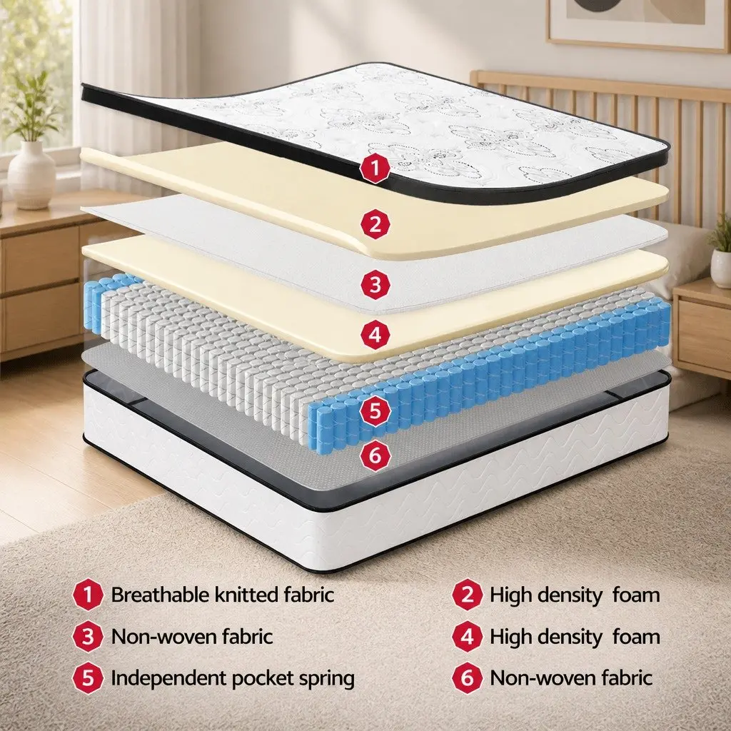 Double Mattress Euro Top 30cm Medium Firm for Bedroom