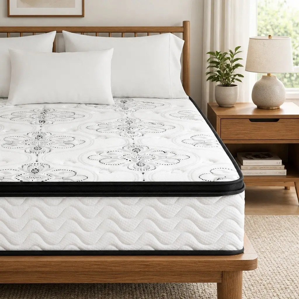 King Size Mattress for Bedroom 30cm Pocket Spring Euro Top Medium Firm Foam