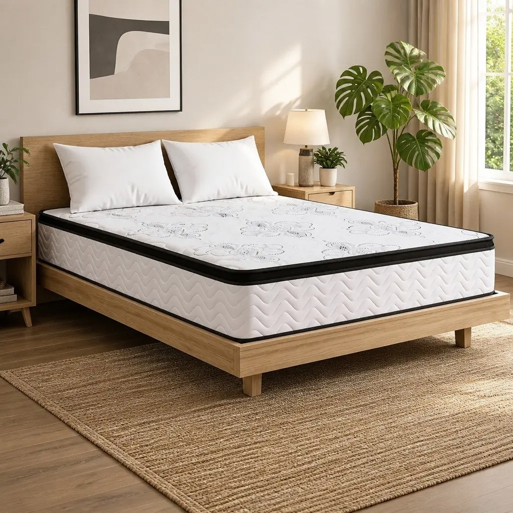 King Size Mattress for Bedroom 30cm Pocket Spring Euro Top Medium Firm Foam