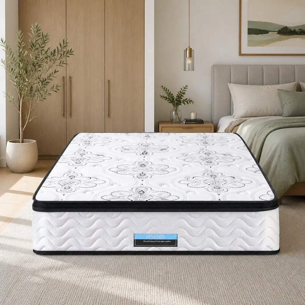 King Single Mattress Euro Top 30cm Medium Firm Foam Breathable