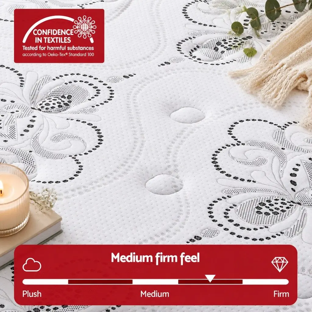 King Single Mattress Euro Top 30cm Medium Firm Foam Breathable