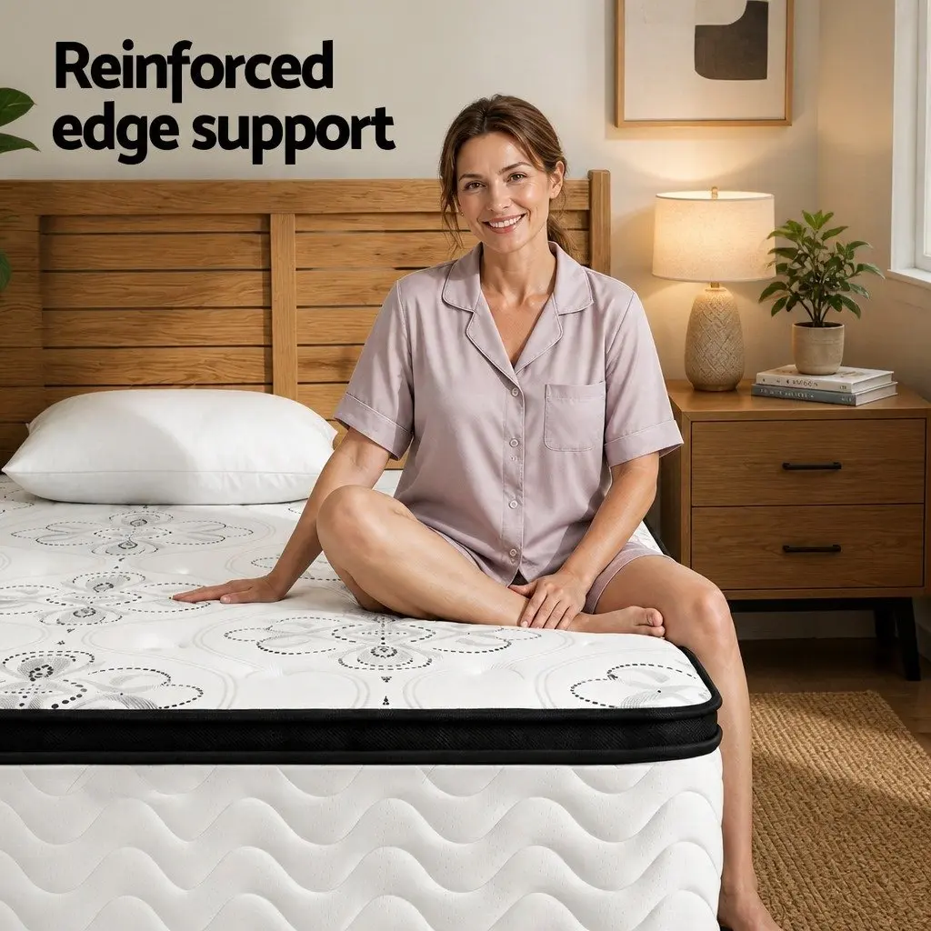 King Single Mattress Euro Top 30cm Medium Firm Foam Breathable