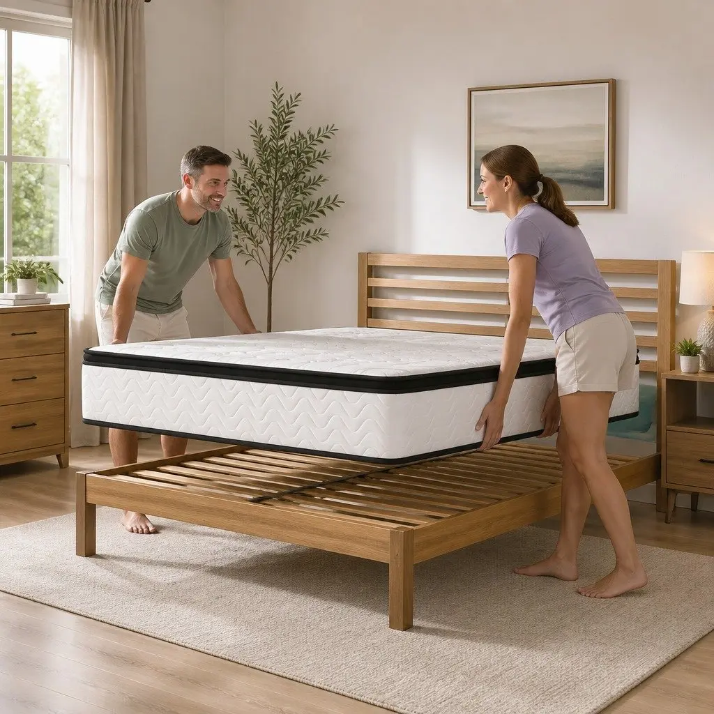King Single Mattress Euro Top 30cm Medium Firm Foam Breathable