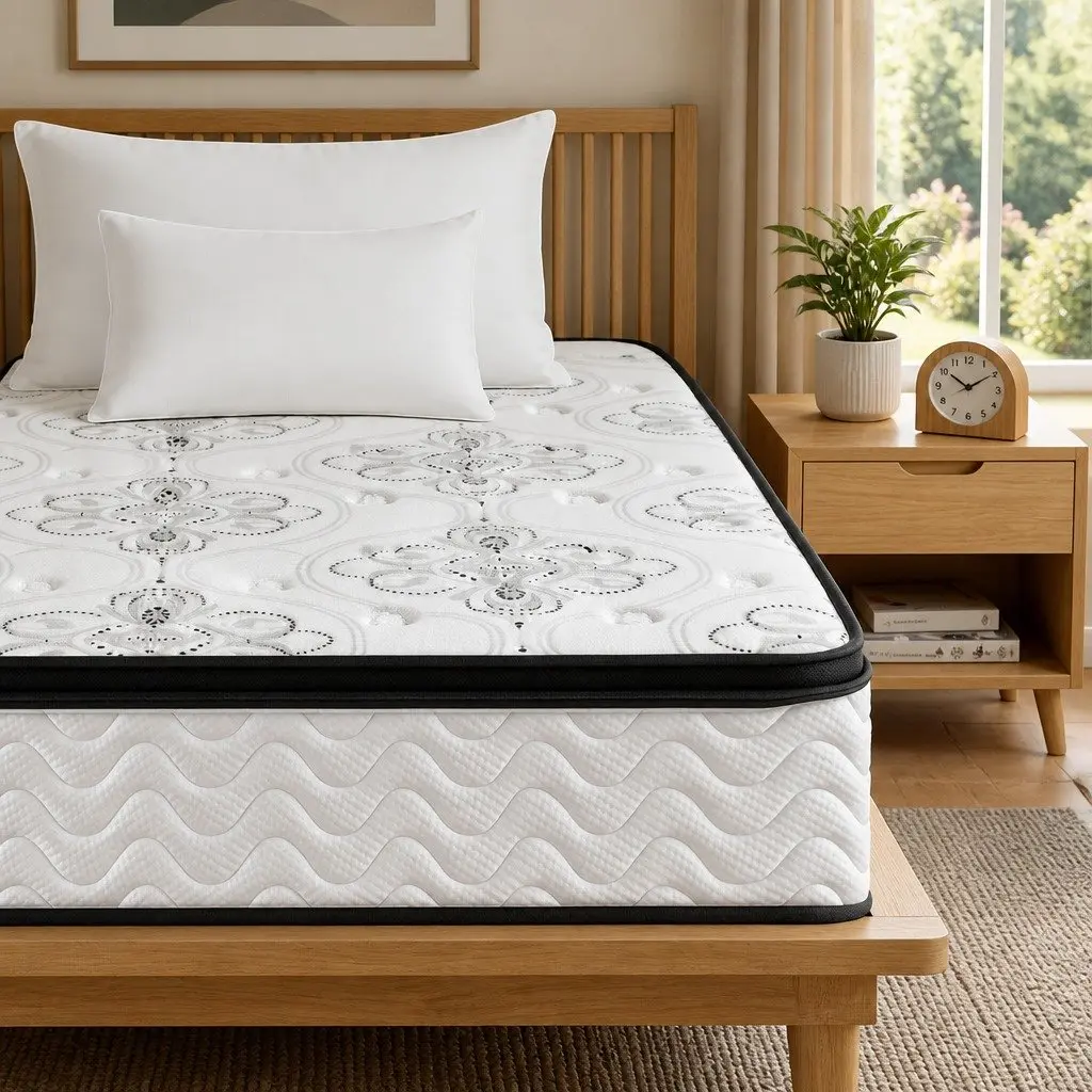 Single Mattress 30cm Medium Firm Foam Euro Top Pocket Spring for Bedroom