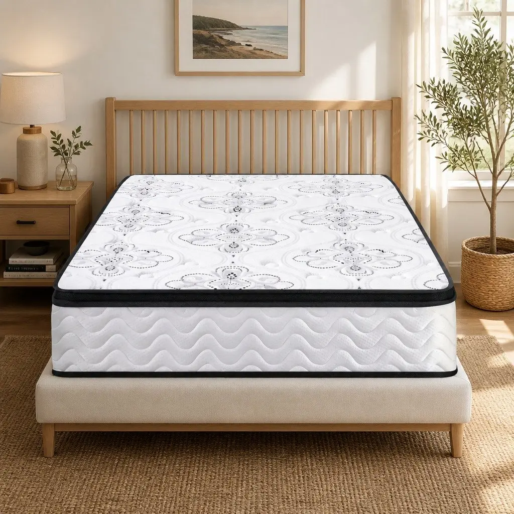 Single Mattress 30cm Medium Firm Foam Euro Top Pocket Spring for Bedroom