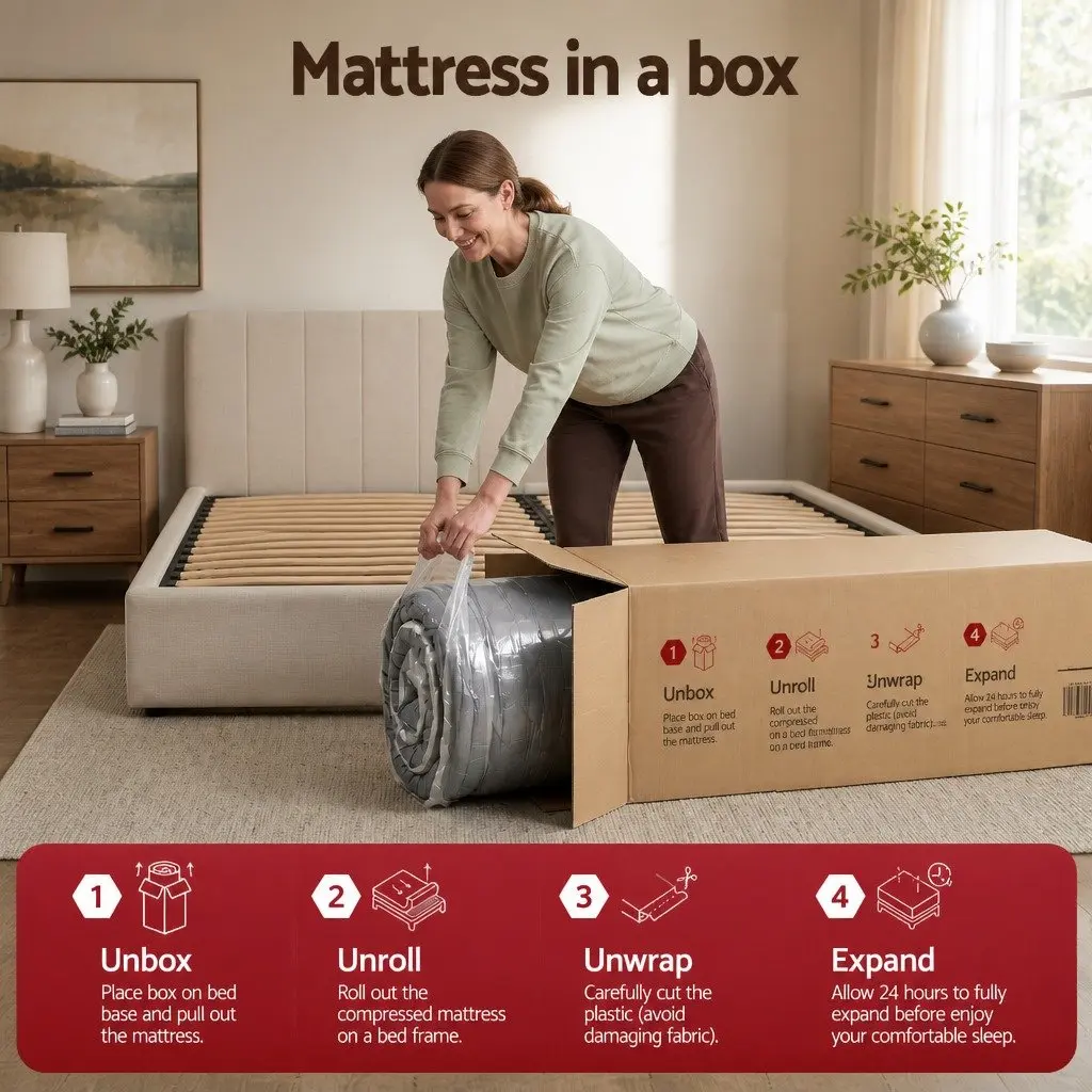 King Size Mattress for Bedroom 35cm Hybrid Pocket Spring Euro Top Grey