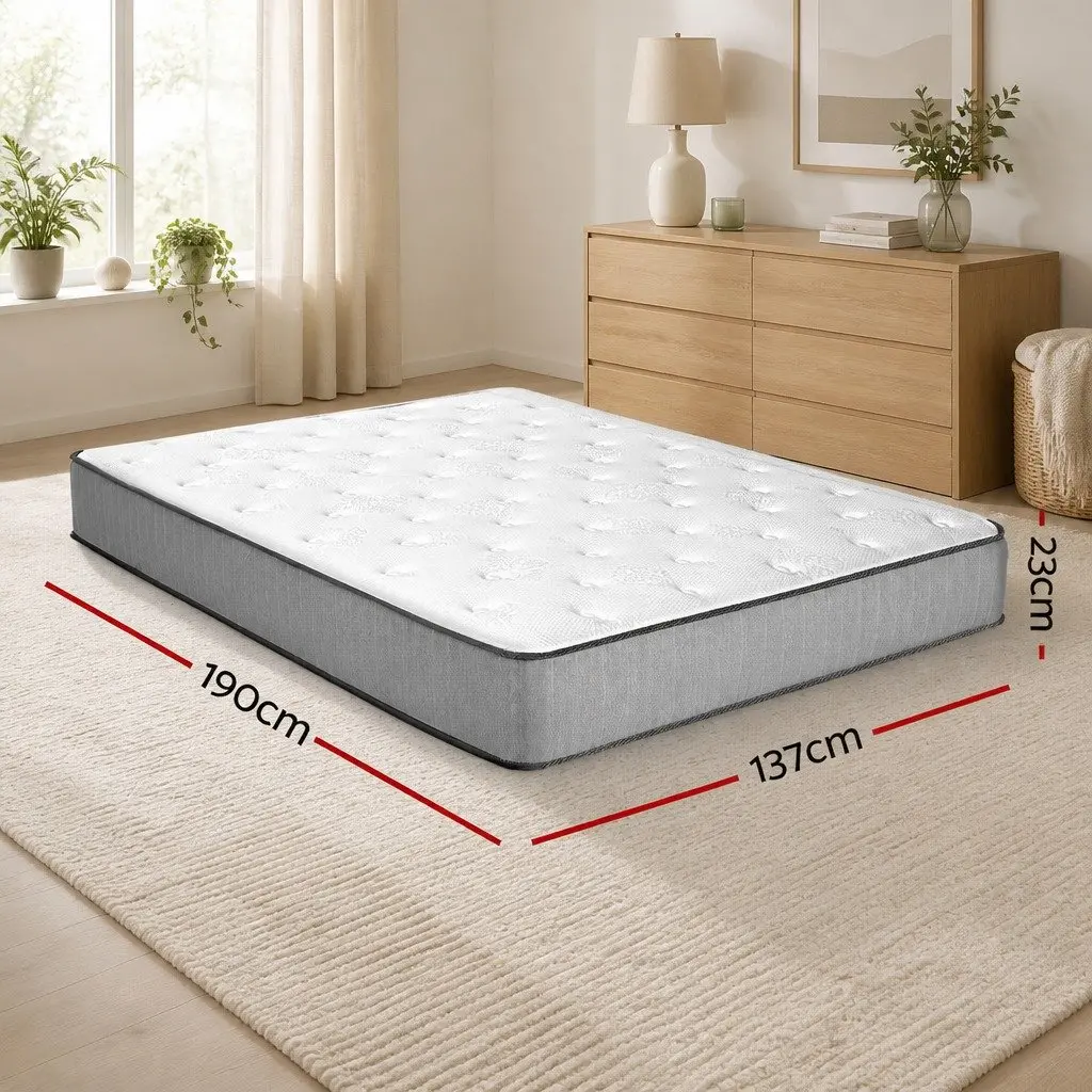 Double Mattress for Bedroom 23cm Extra Firm Support Hypoallergenic Dust Mite Resistant