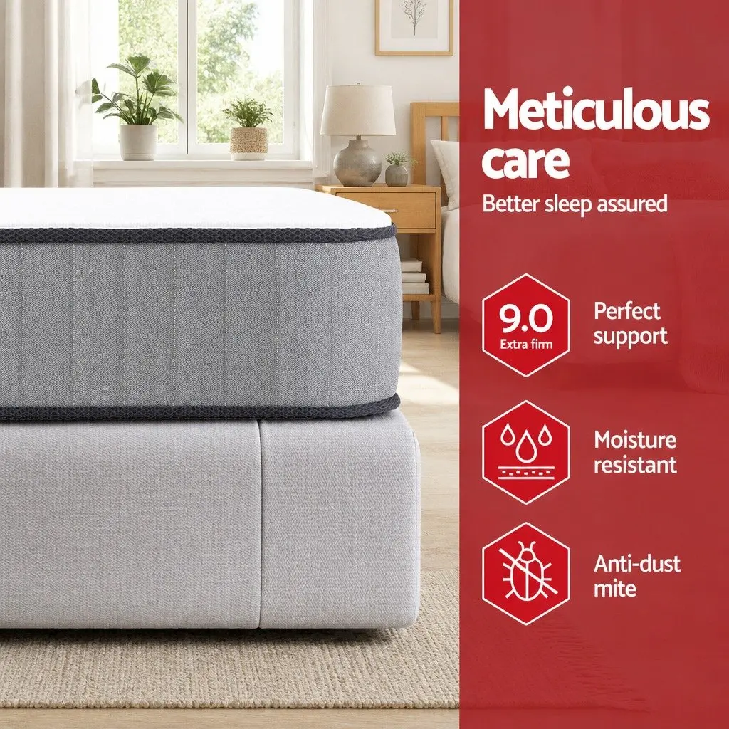 Double Mattress for Bedroom 23cm Extra Firm Support Hypoallergenic Dust Mite Resistant