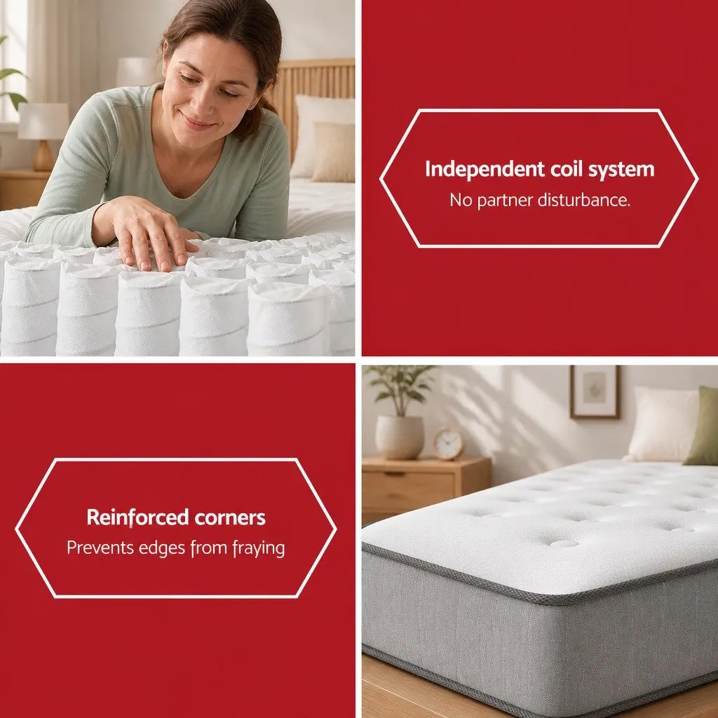 Double Mattress for Bedroom 23cm Extra Firm Support Hypoallergenic Dust Mite Resistant