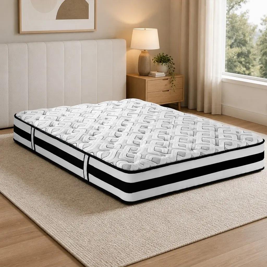 Double Mattress for Supportive Sleep 190cm x 137cm x 24cm Ultra Firm Tight Top Pocket Spring Grey