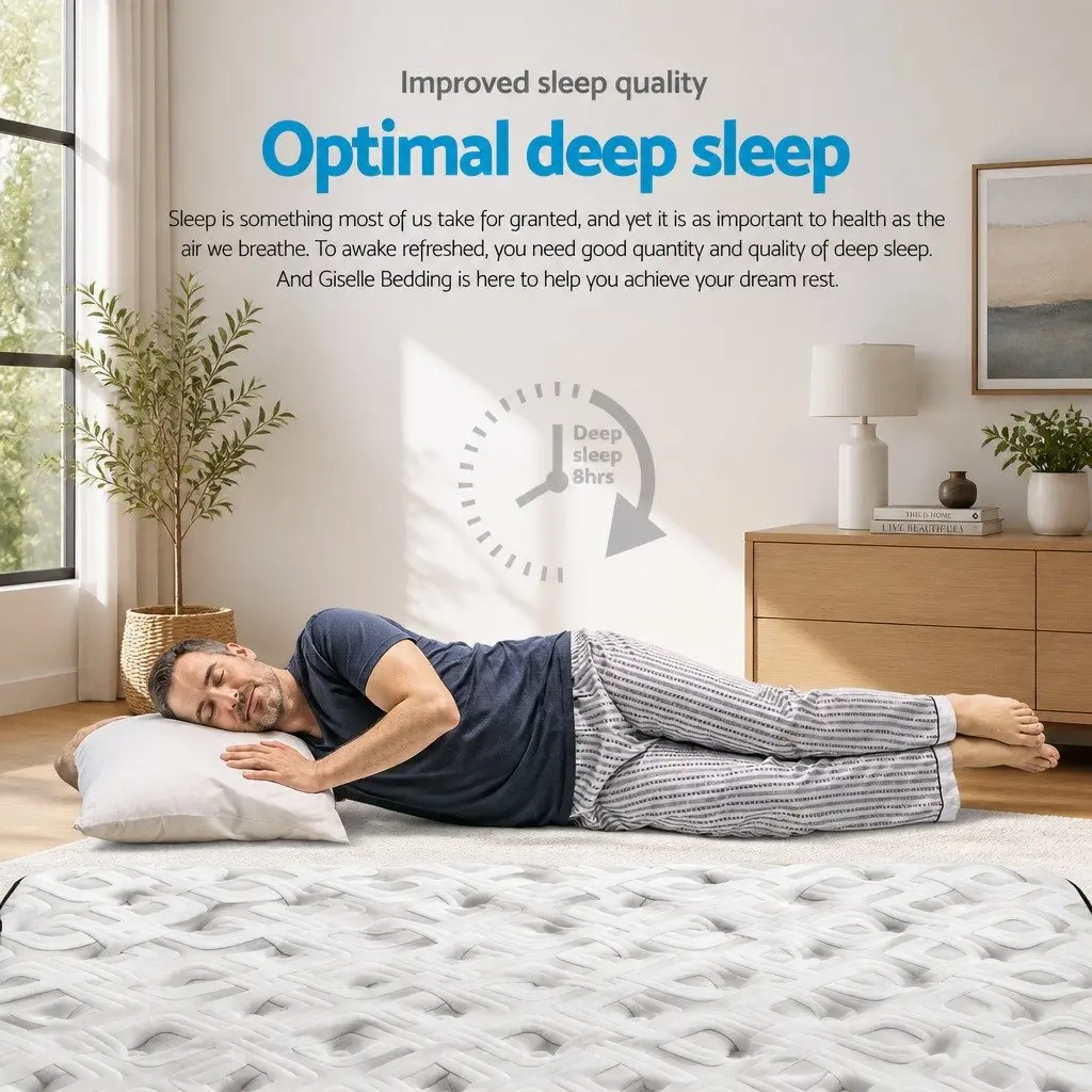 Double Mattress for Supportive Sleep 190cm x 137cm x 24cm Ultra Firm Tight Top Pocket Spring Grey