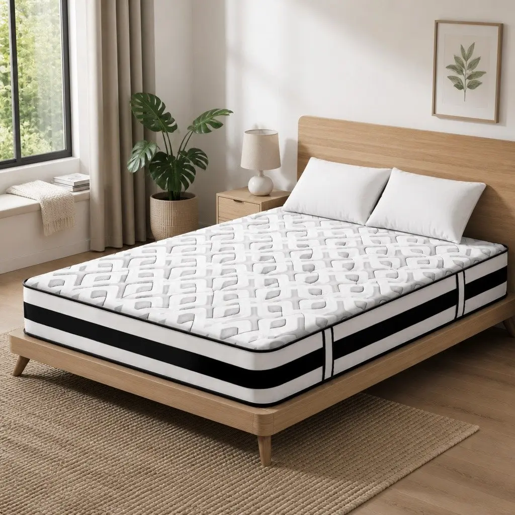 King Size Mattress Ultra Firm Tight Top Pocket Spring Support 24cm Grey