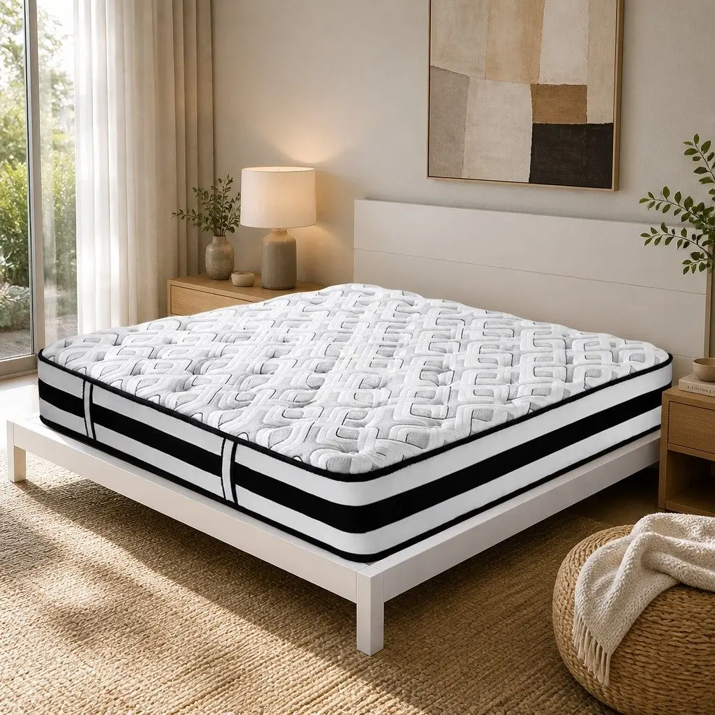King Size Mattress Ultra Firm Tight Top Pocket Spring Support 24cm Grey