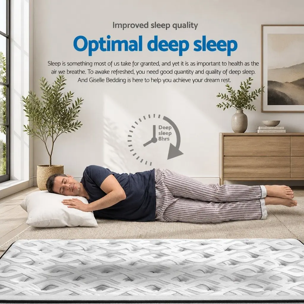 King Size Mattress Ultra Firm Tight Top Pocket Spring Support 24cm Grey