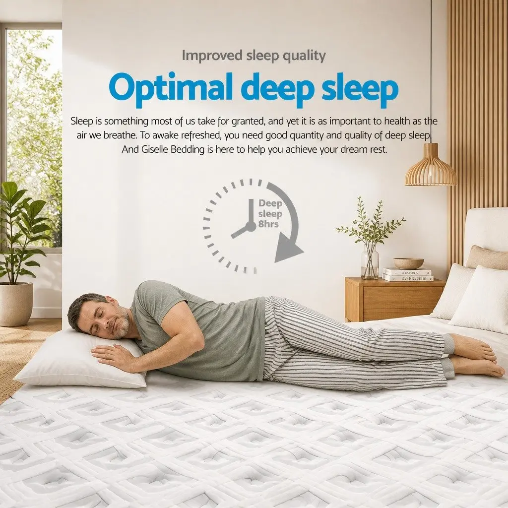 Single Mattress Ultra Firm Grey 24cm Tight Top Pocket Spring Support Sleep