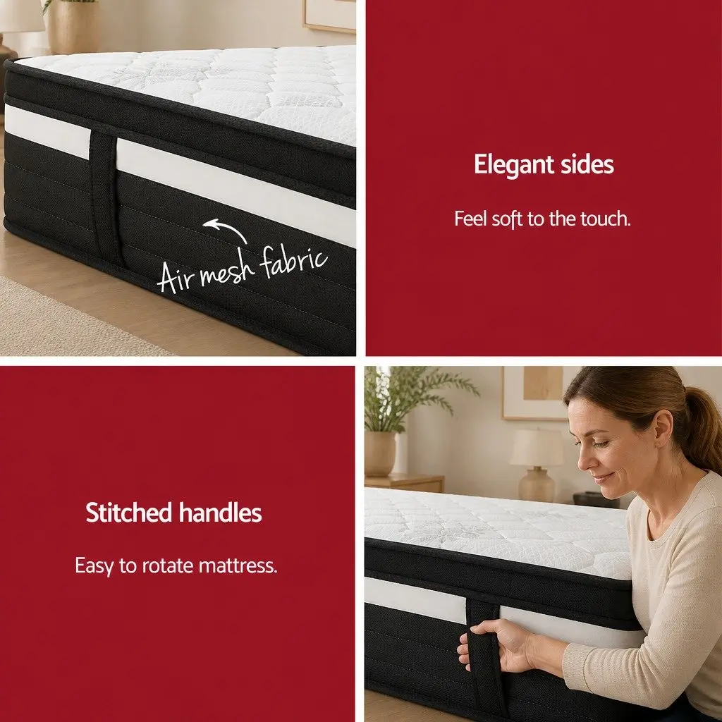 King Size Mattress for Bedroom 28cm Ultra Firm Euro Top Pocket Spring Hypo-allergenic