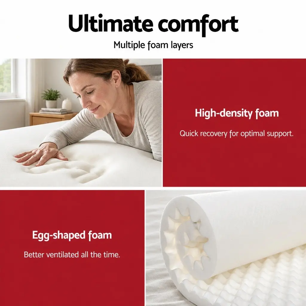King Single Mattress 28cm Ultra Firm Pocket Spring Bed Hypoallergenic Support