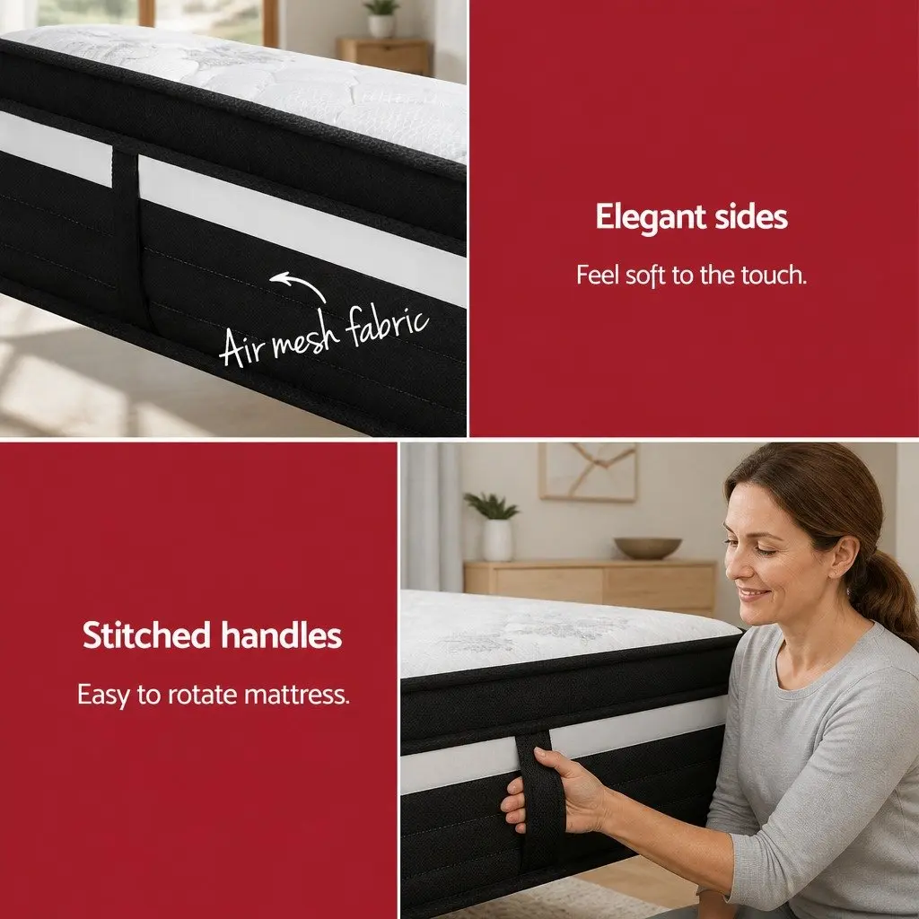 King Single Mattress 28cm Ultra Firm Pocket Spring Bed Hypoallergenic Support
