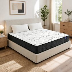 Double Mattress 16cm Medium Firm Bonnell Spring Bed Support Comfort Sleep