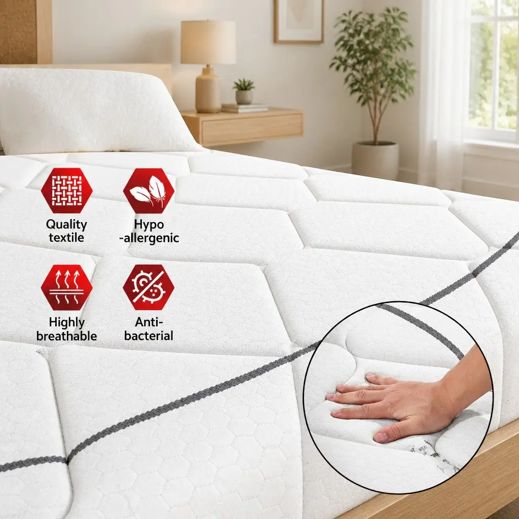Double Mattress 16cm Medium Firm Bonnell Spring Bed Support Comfort Sleep