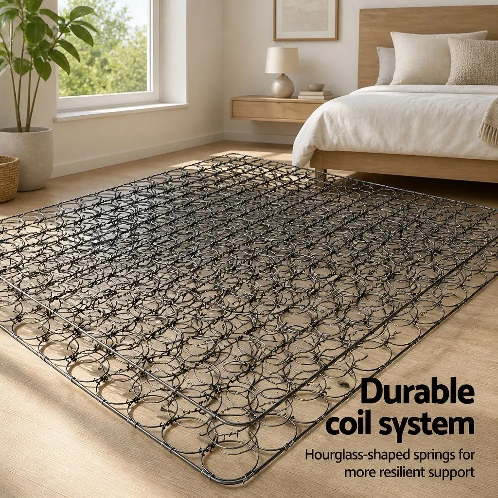Double Mattress 16cm Medium Firm Bonnell Spring Bed Support Comfort Sleep