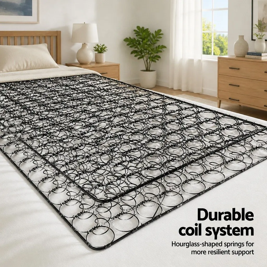 King Single Mattress 16cm Medium Firm Bonnell Spring Bed Foam Support