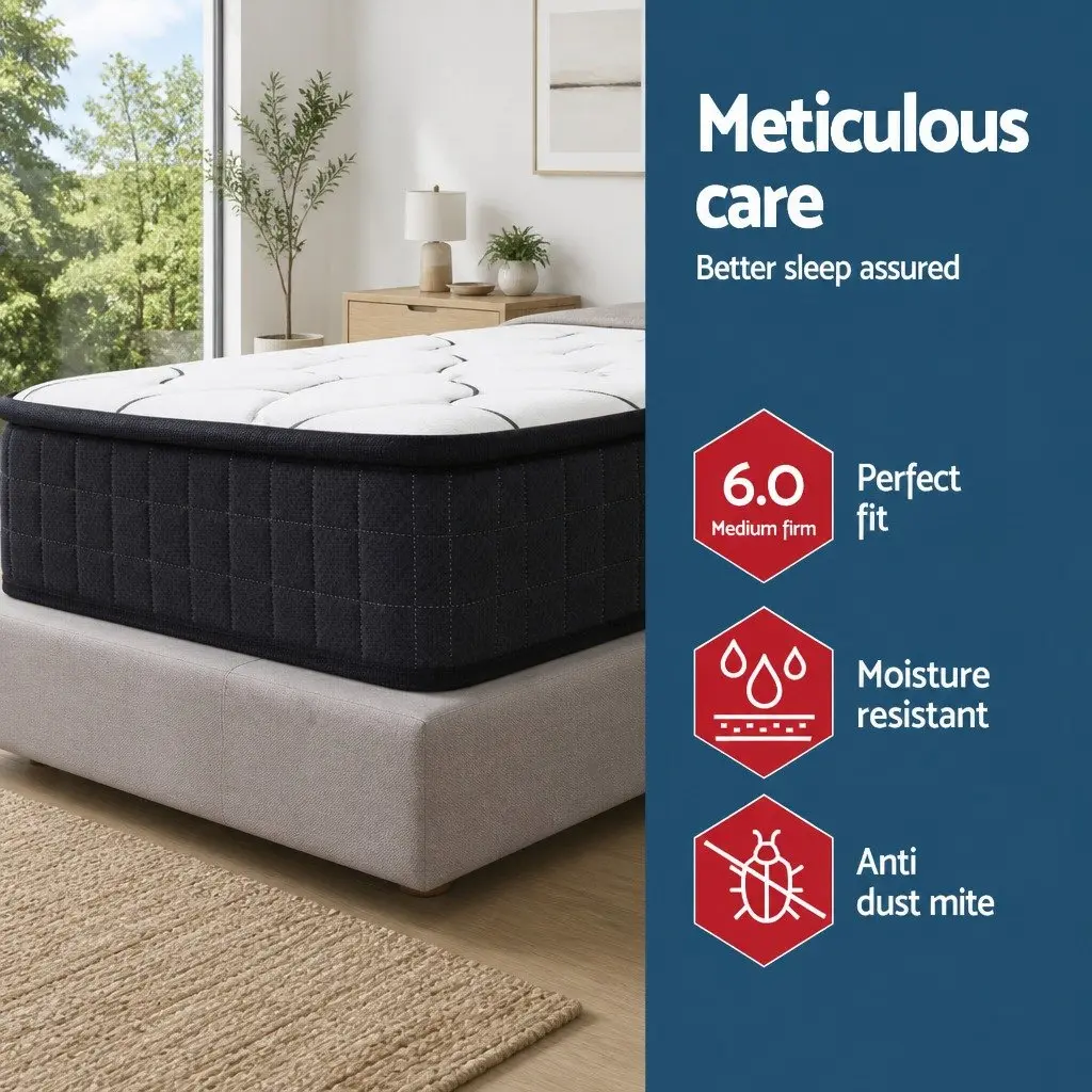 Queen Mattress 16cm Medium Firm Bonnell Spring