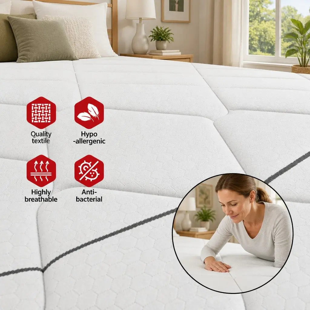 Queen Mattress 16cm Medium Firm Bonnell Spring