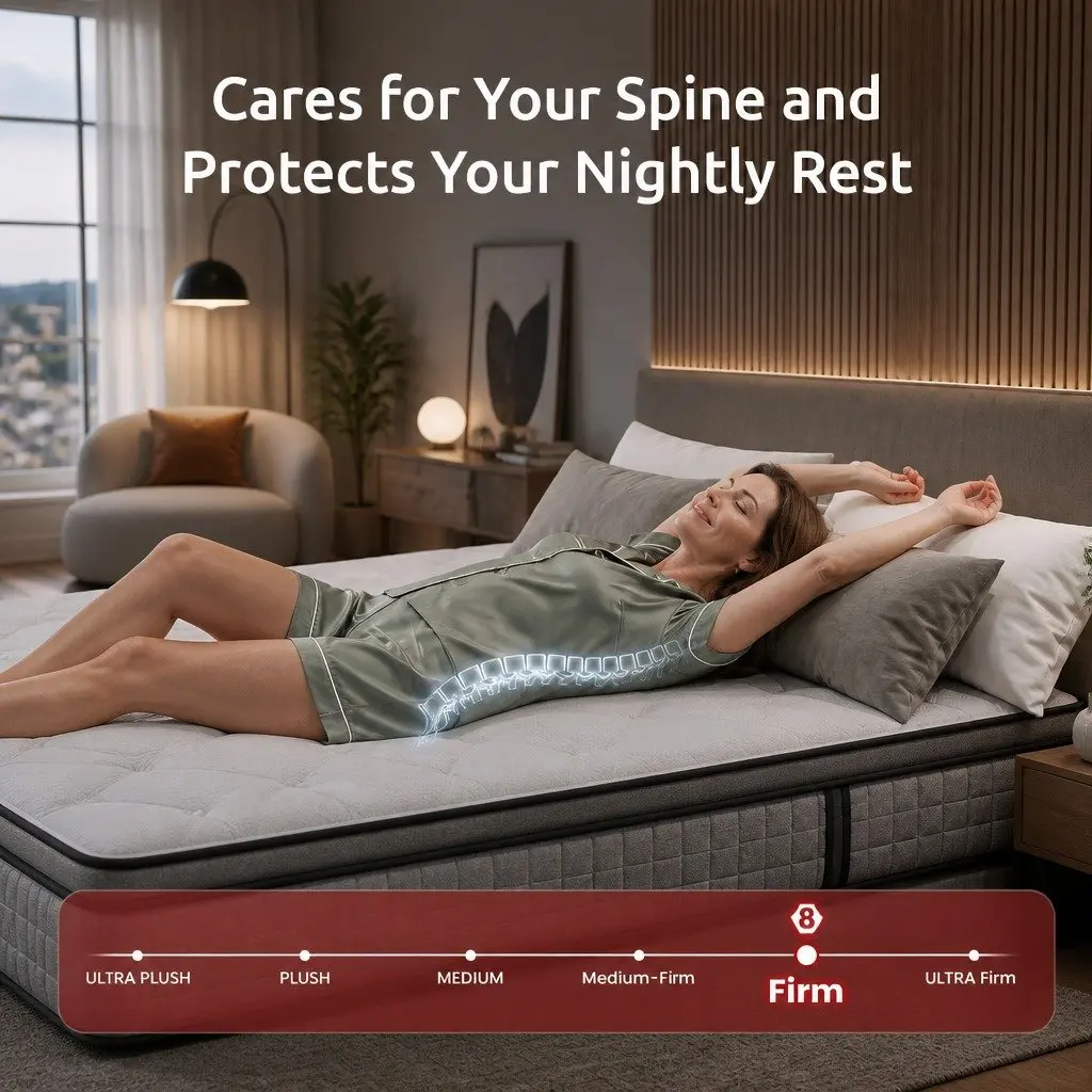 King Single Mattress for Supportive Sleep 33cm 8.0 Extra Firm with 7-Zone Pocket Spring and Dual-Row Edge Reinforcement