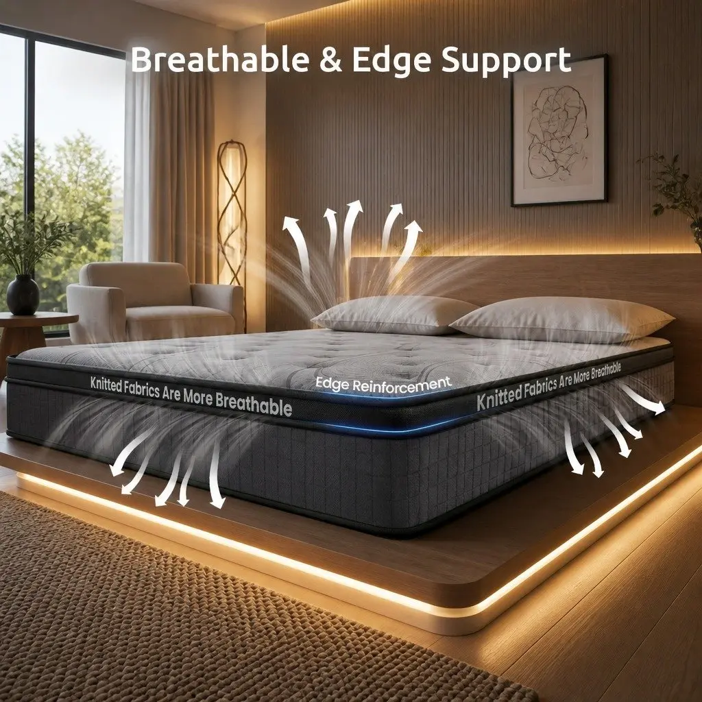 King Single Mattress for Supportive Sleep 33cm 8.0 Extra Firm with 7-Zone Pocket Spring and Dual-Row Edge Reinforcement